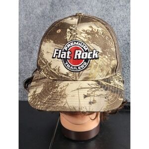 Richardson Flat Rock Trailers Hat Camo‎ Trucker Cap Adjustable Snapback Casual